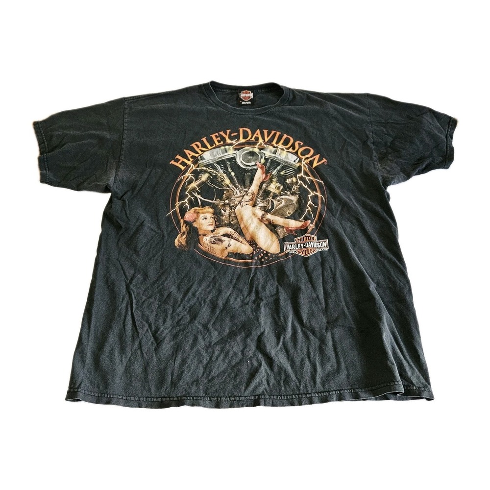 Harley Davidson Men's Vintage Graphic T-Shirt Size XL Mad‎ River Sandusky Ohio